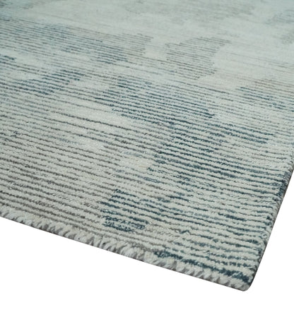 Custom Made Hand Tufted Ivory, Beige and Charcoal Modern Abstract Design Rug.