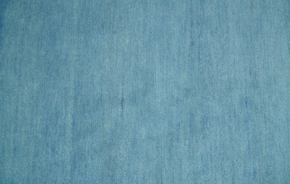 Custom Made Hand Tufted Solid Plane Light Blue Woolen wool Area Rug.