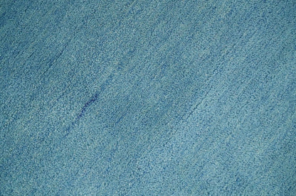 Custom Made Hand Tufted Solid Plane Light Blue Woolen wool Area Rug.