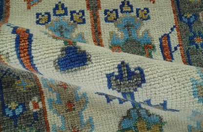 Custom Made Ivory And Gray Tree of life Hand Knotted Runner Rug.