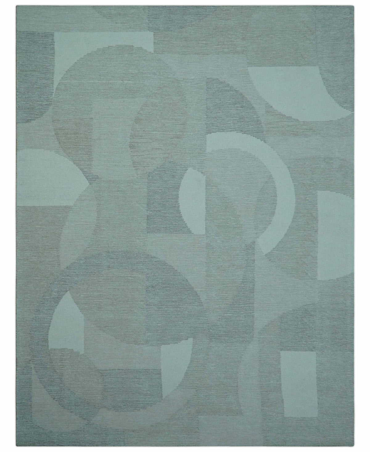 Custom Made Ivory, Gray and Beige Modern Contemporary Hand Tufted wool rug.