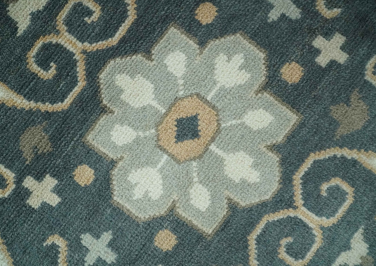 Custom Made Ivory, Gray, Camel and Charcoal Traditional Multi Size Wool Area Rug.