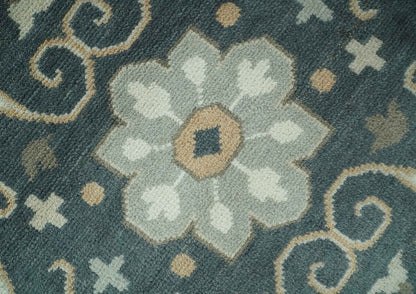 Custom Made Ivory, Gray, Camel and Charcoal Traditional Multi Size Wool Area Rug.