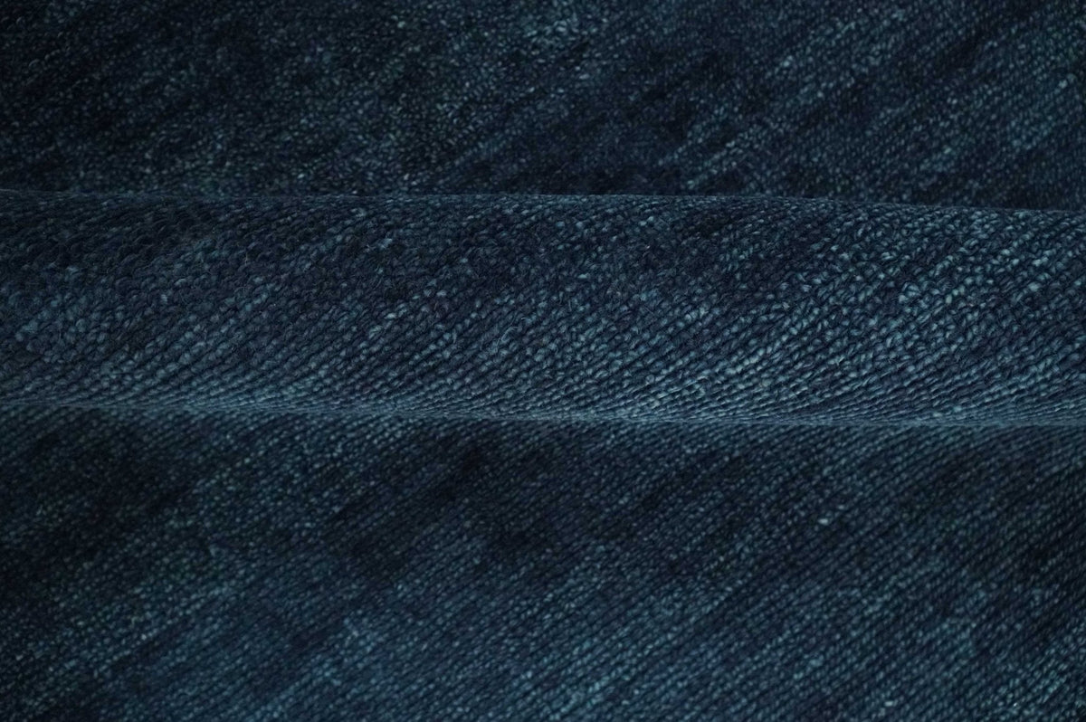 Custom Made Midnight blue Solid Hand knotted Modern wool Area Rug.