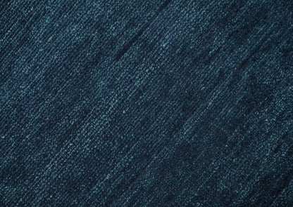Custom Made Midnight blue Solid Hand knotted Modern wool Area Rug.