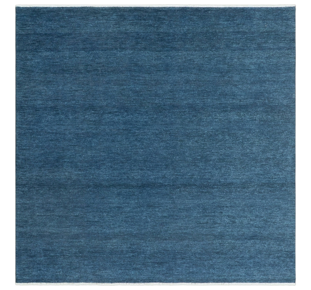Custom Made Midnight blue Solid Hand knotted Modern wool Area Rug.