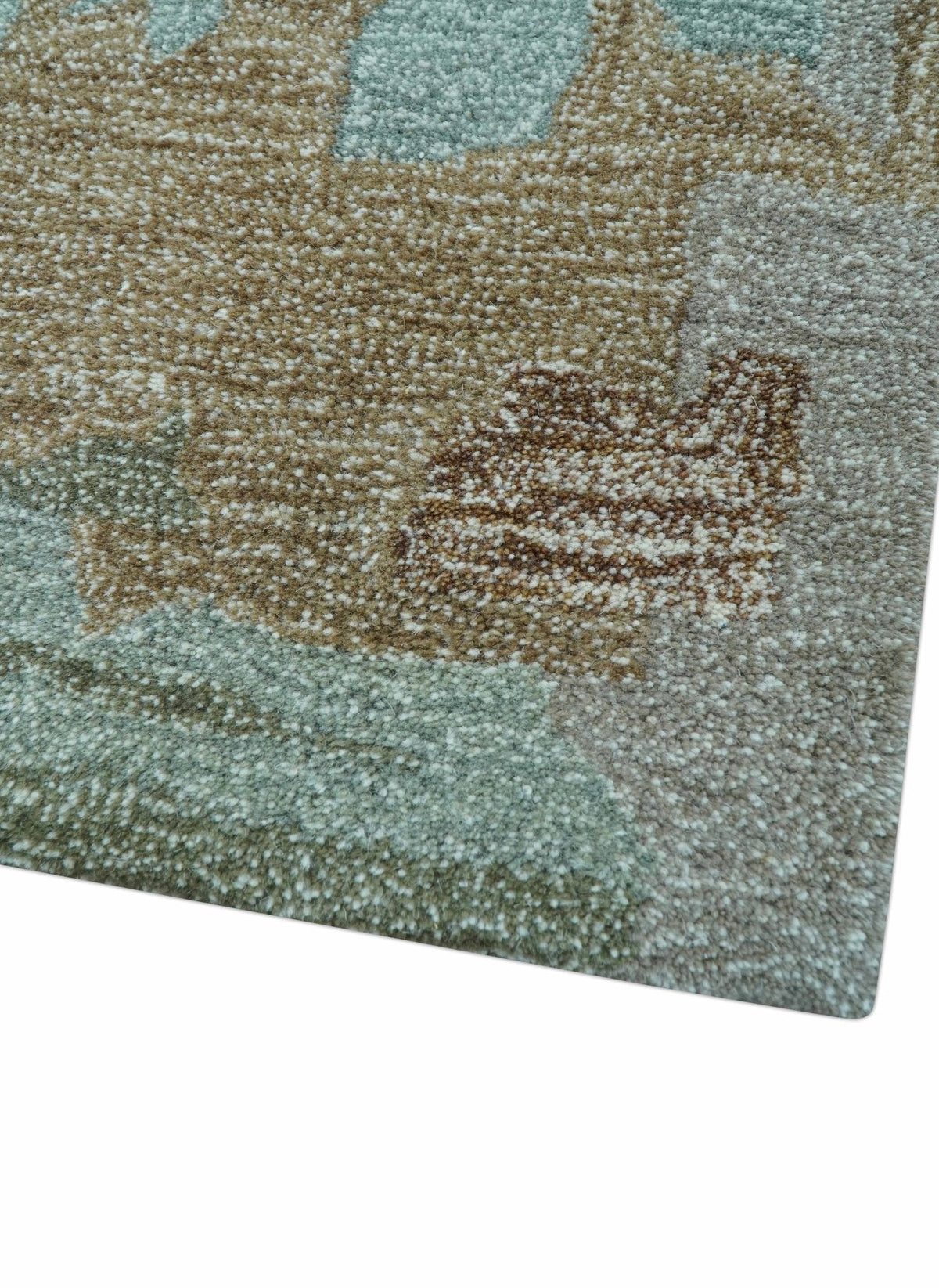 Custom Made Modern Abstract Blue Hand Tufted Wool Area Rug.