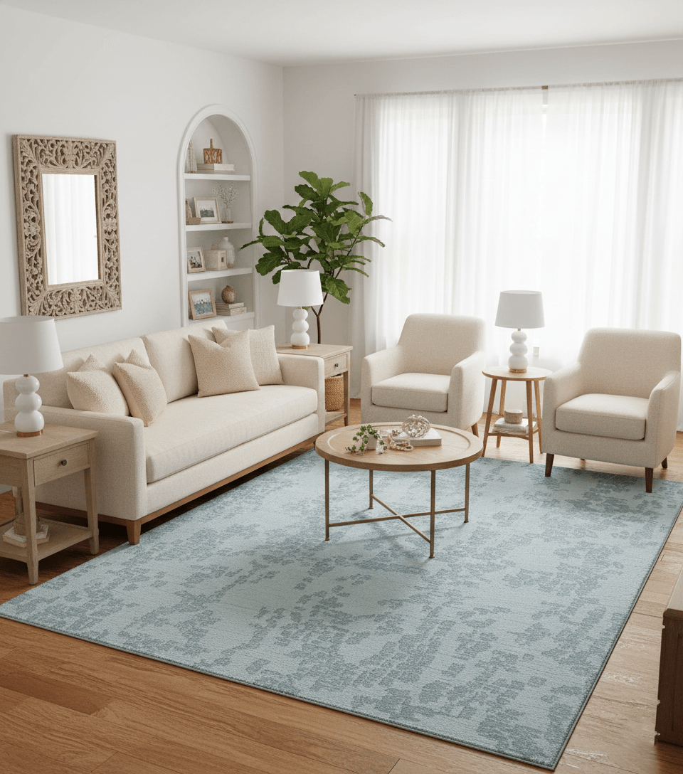 Custom Made Modern Abstract Gray Hand Tufted wool rug.
