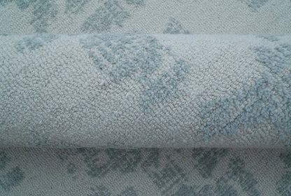 Custom Made Modern Abstract Gray Hand Tufted wool rug.