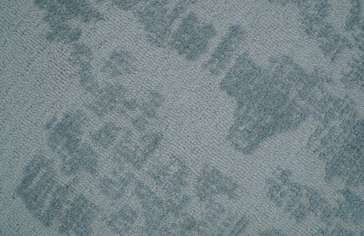 Custom Made Modern Abstract Gray Hand Tufted wool rug.