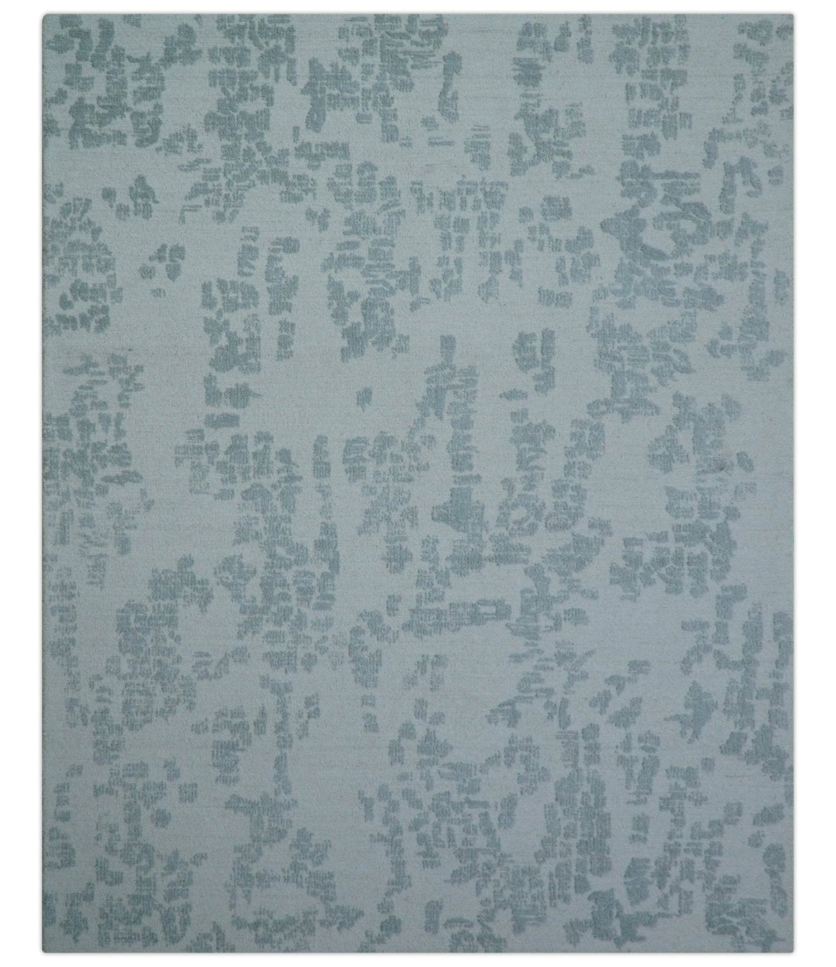 Custom Made Modern Abstract Gray Hand Tufted wool rug.