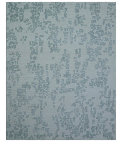 Custom Made Modern Abstract Gray Hand Tufted wool rug.
