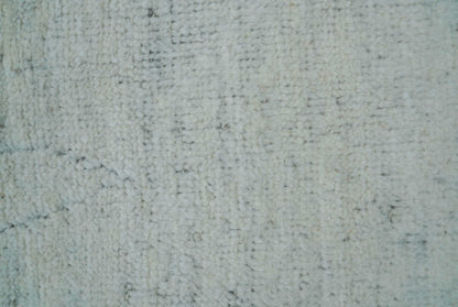 Custom Made Modern Contemporary White and Brown Hand Knotted Wool Rug.