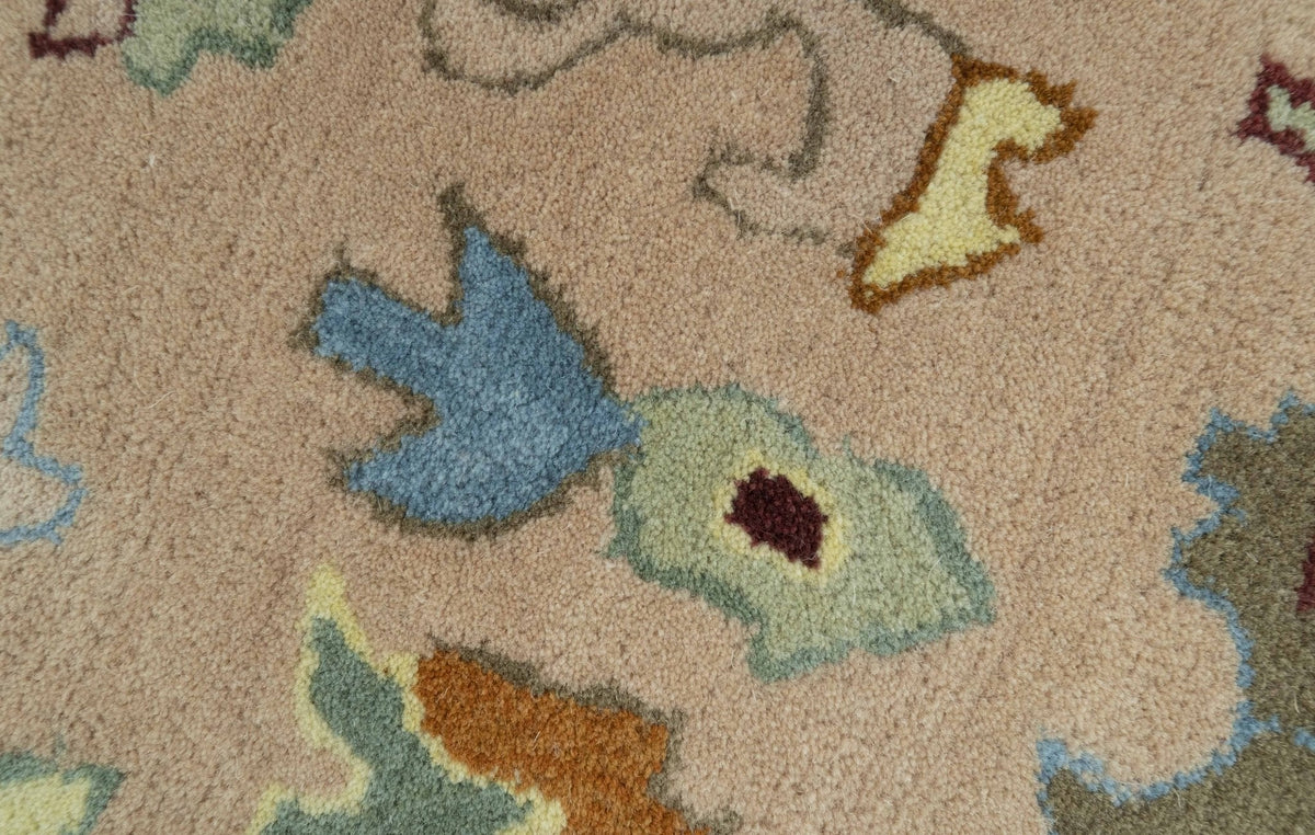 Custom Made Modern Oushak Peach And Rust Hand Tufted Runner Wool Rug.