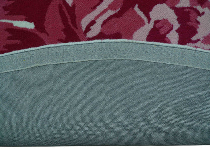 Custom Made Modern Pink Floral Hand Tufted Wool Rug.