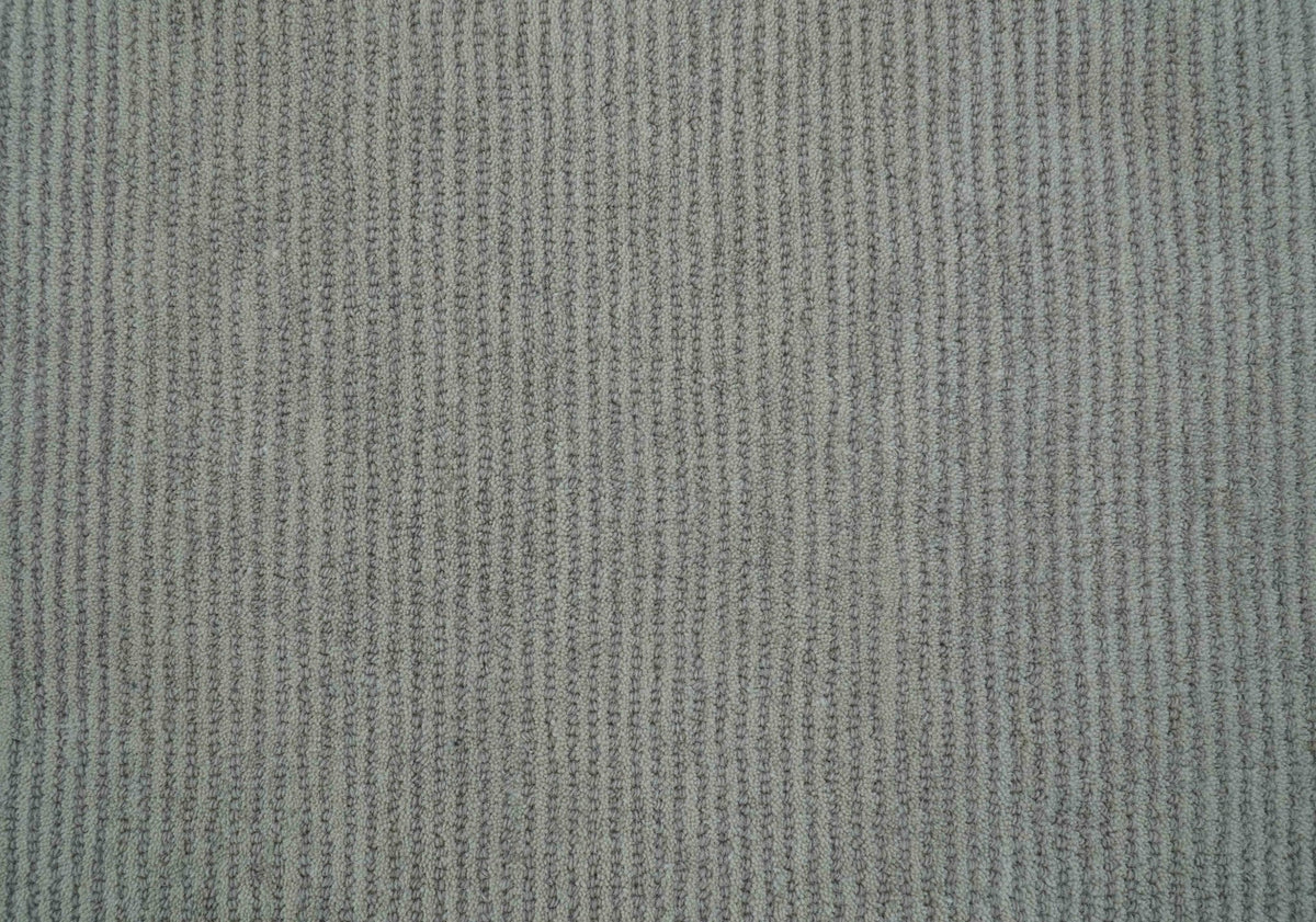 Custom Made Modern Solid Design Gray Hand Tufted Wool Rug.