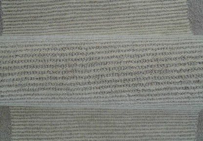Custom Made Modern Solid Design Gray Hand Tufted Wool Rug.
