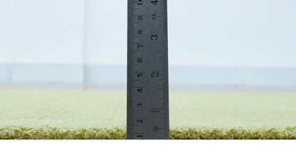 Custom Made Modern Solid Design Green Hand Tufted Wool Rug.
