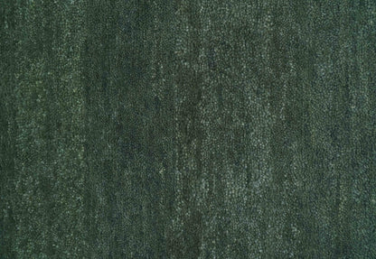 Custom Made Modern Solid Green Hand Tufted Wool Area Rug.