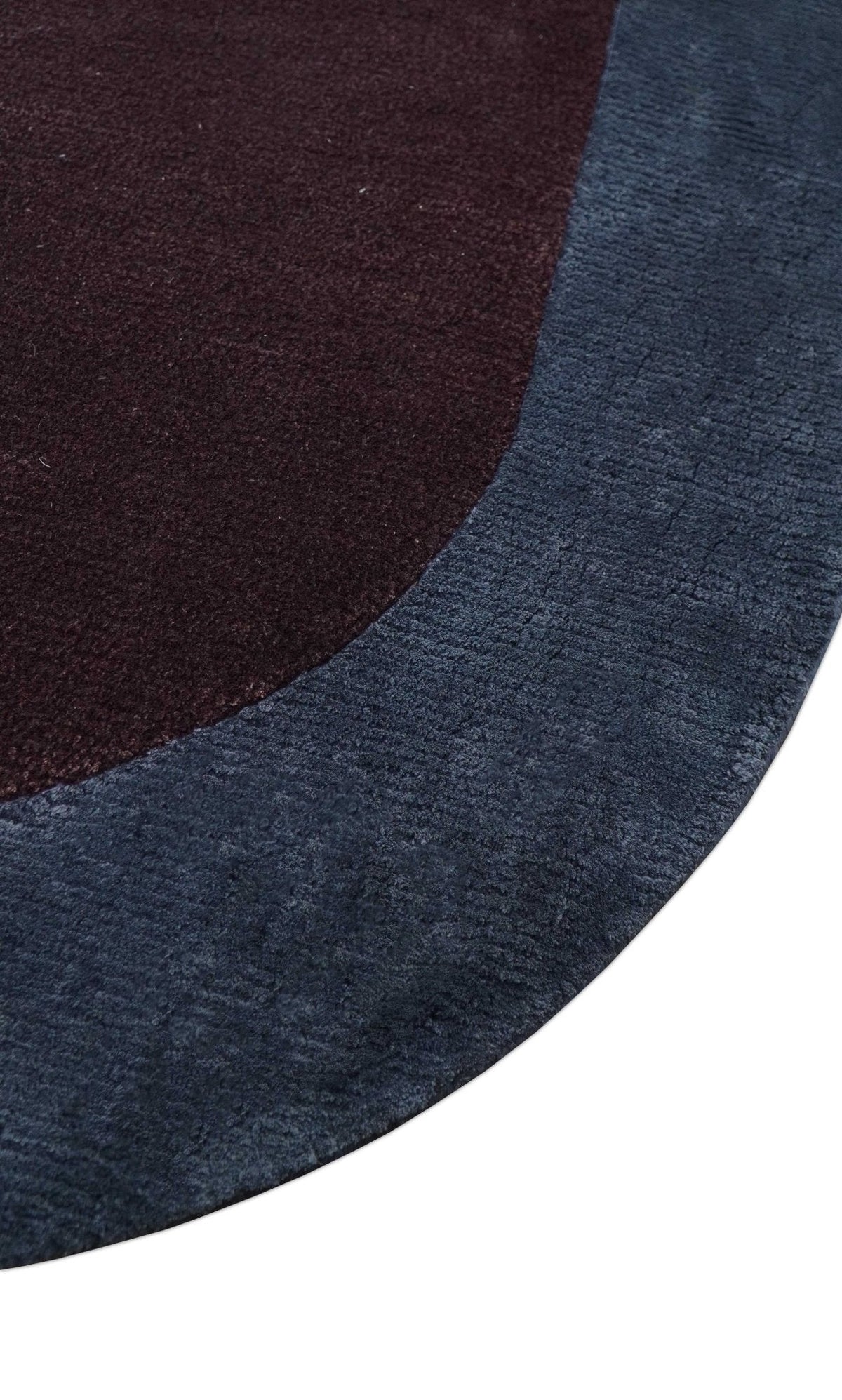 Custom Made Modern Solid Maroon And Gray Hand Knotted Wool And Art Silk Rug.