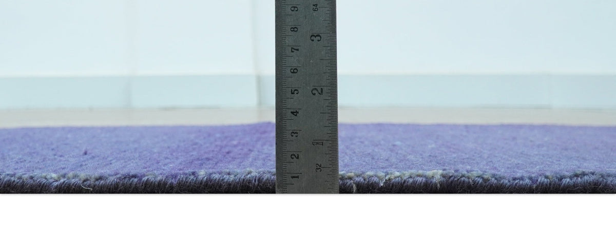 Custom Made Modern Solid Overdyed Blue Hand Knotted Wool Area Rug.