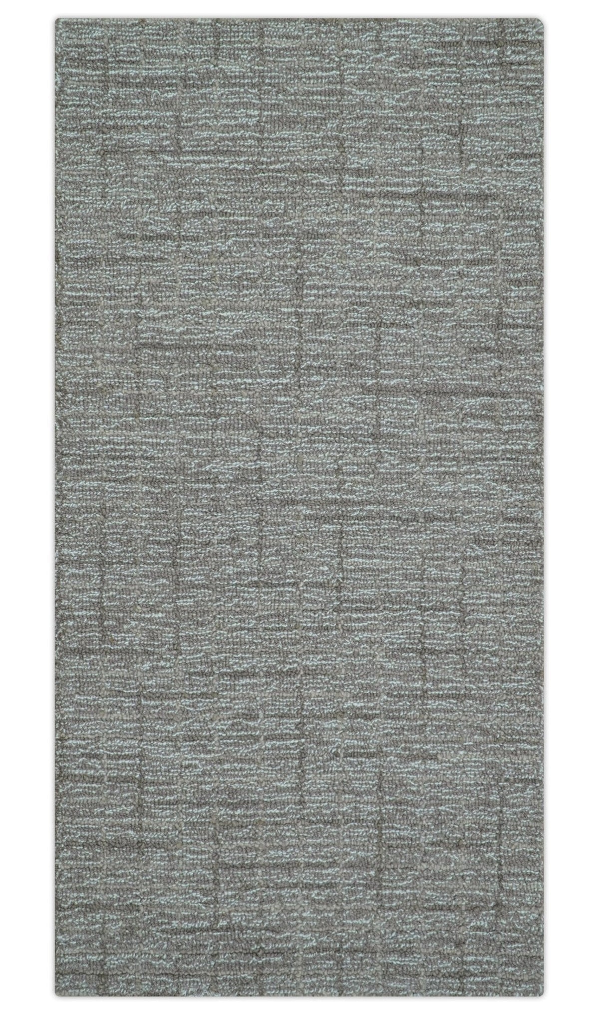 Custom Made Modern Style Brown Hand Tufted Wool Rug.