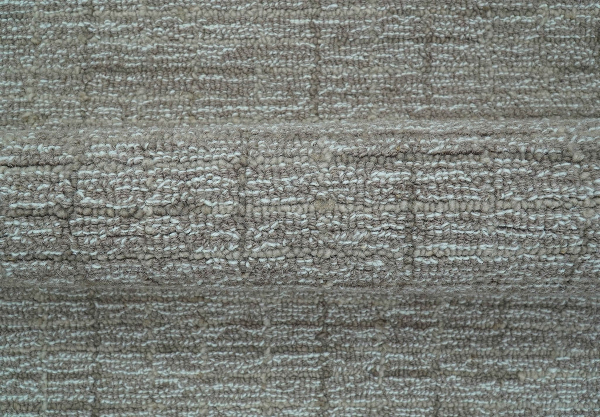 Custom Made Modern Style Brown Hand Tufted Wool Rug.