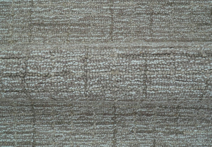 Custom Made Modern Style Brown Hand Tufted Wool Rug.