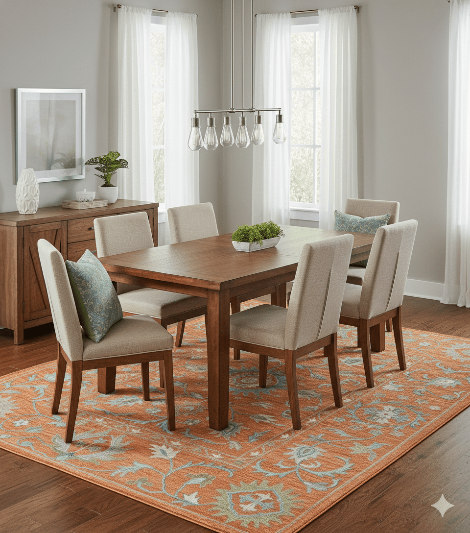 Custom Made Oriental Uzbek Design Floral Rust Hand Tufted Wool Area Rug.