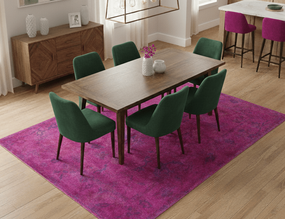 Custom Made Overdyed Pink Traditional Oushak Hand Tufted Wool Area Rug.