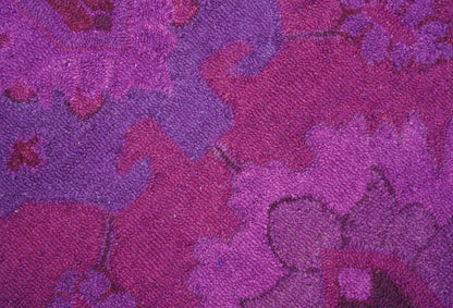 Custom Made Overdyed Traditional Oushak Purple Hand Tufted Wool Area Rug.