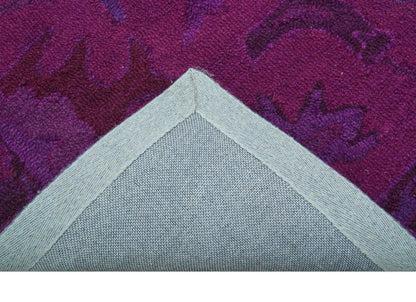 Custom Made Overdyed Traditional Oushak Purple Hand Tufted Wool Area Rug.