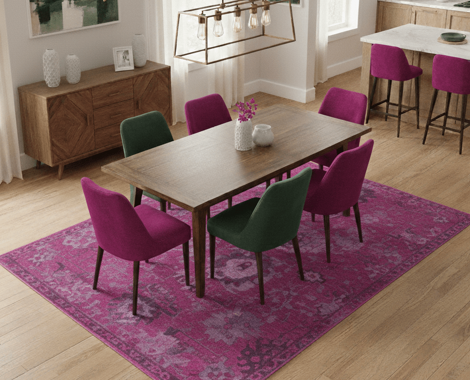Custom Made Overdyed Traditional Oushak Purple Hand Tufted Wool Area Rug.