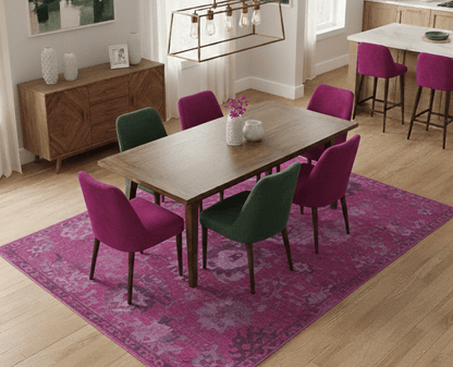 Custom Made Overdyed Traditional Oushak Purple Hand Tufted Wool Area Rug.