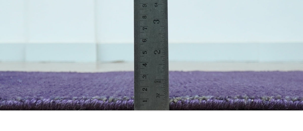 Custom Made Purple Modern Solid Overdyed Hand Knotted Wool Area Rug.