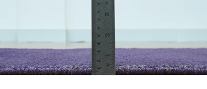 Custom Made Purple Modern Solid Overdyed Hand Knotted Wool Area Rug.