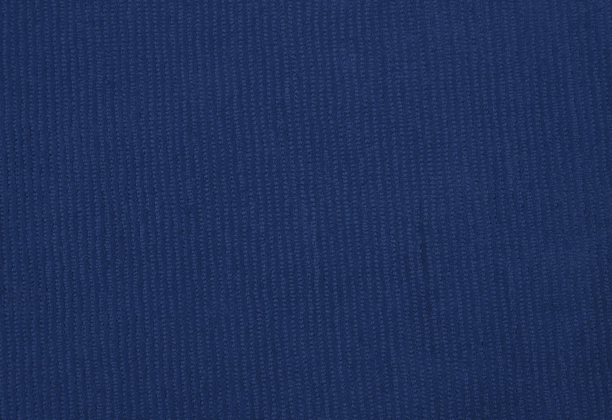 Custom Made Round Blue Modern Solid Design Hand Tufted Wool Rug.