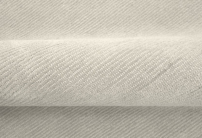 Custom Made Round Hand Tufted Ivory Modern Solid Design Wool Rug.