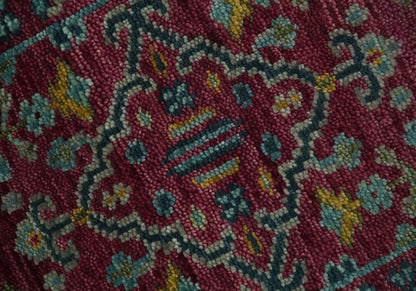 Custom Made Runner Traditional Maroon Hand Knotted Wool Rug.