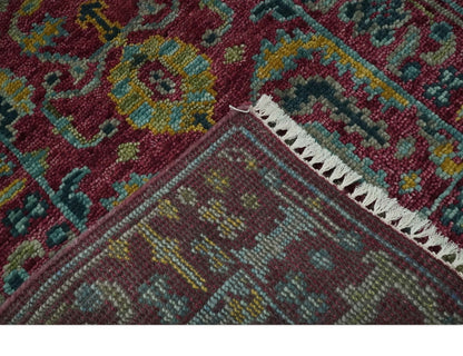 Custom Made Runner Traditional Maroon Hand Knotted Wool Rug.