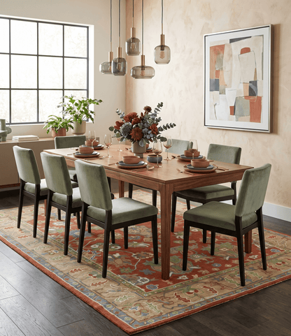Custom Made Rust And Beige Traditional Oushak Design Hand Tufted 8x10 Wool Rug.