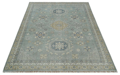 Custom Made Silver, Beige and Charcoal Traditional Hand knotted Mamluk design wool Area Rug.