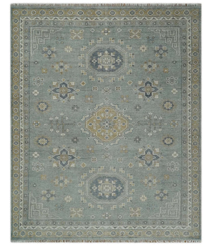 Custom Made Silver, Beige and Charcoal Traditional Hand knotted Mamluk design wool Area Rug.