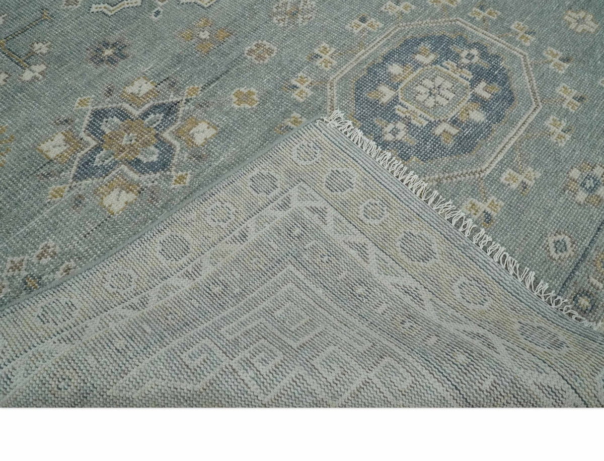 Custom Made Silver, Beige and Charcoal Traditional Hand knotted Mamluk design wool Area Rug.