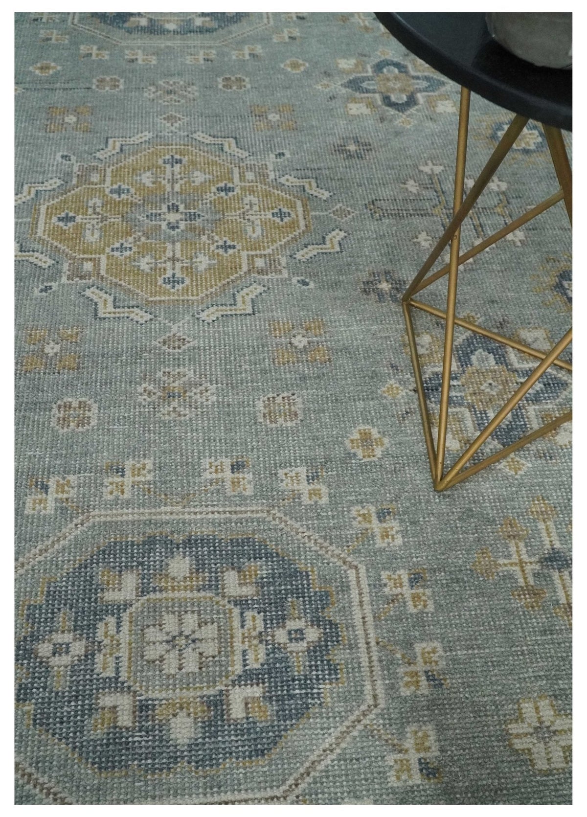 Custom Made Silver, Beige and Charcoal Traditional Hand knotted Mamluk design wool Area Rug.