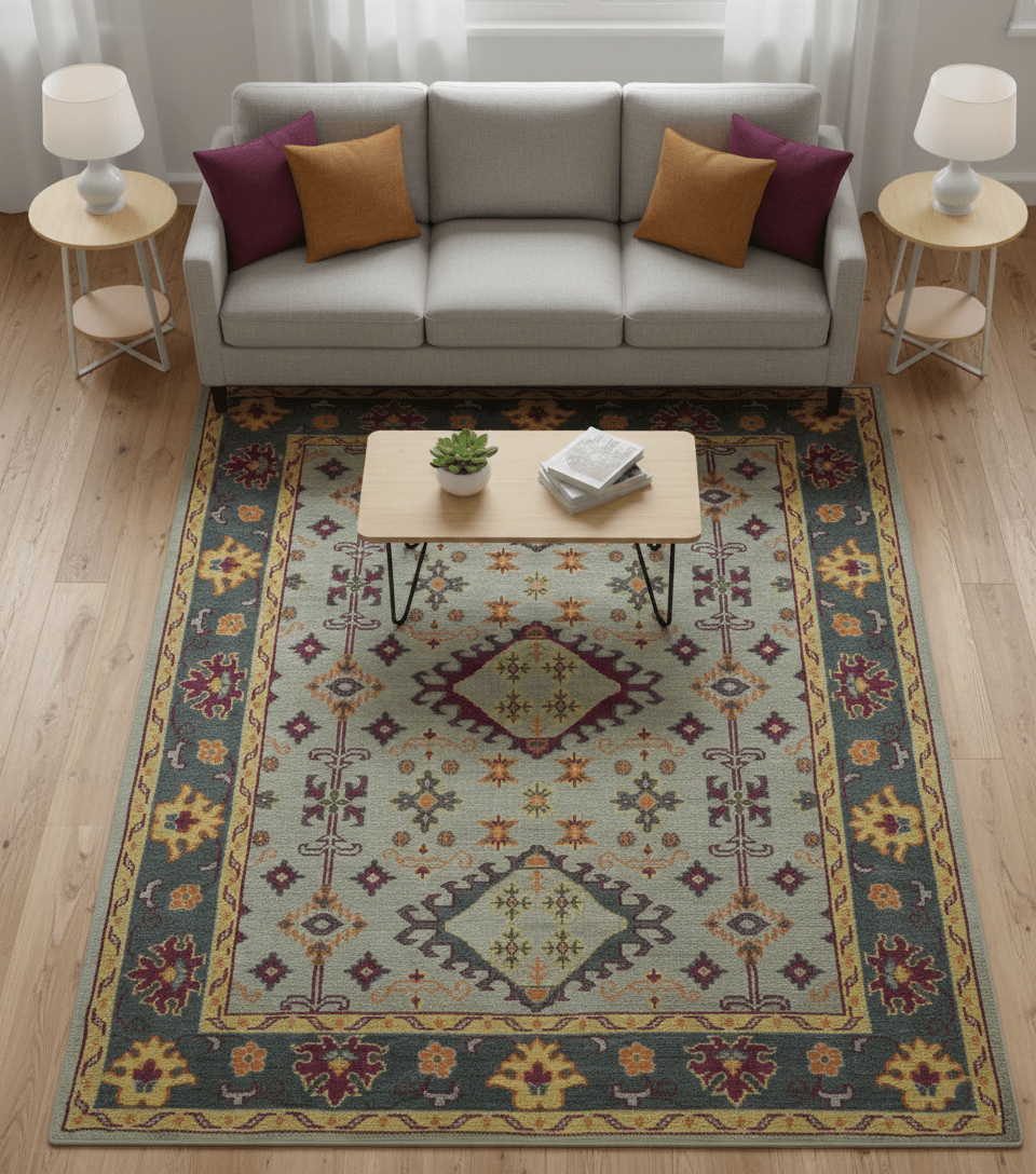 Custom Made Silver, Charcoal and Purple Traditional Oriental Hand Knotted wool Rug.
