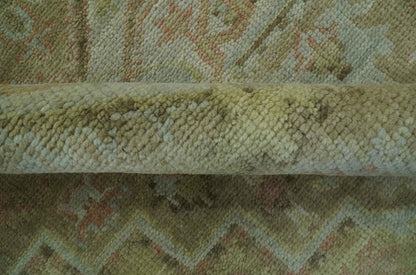 Dune Custom Made Silver, Olive and Peach Hand Knotted Traditional wool Rug.
