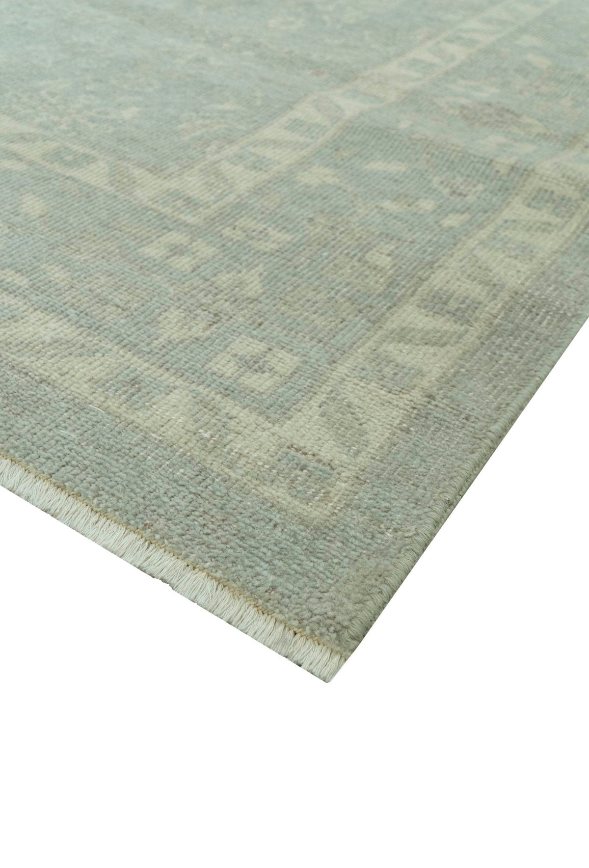 Custom Made Silver Traditional Silver Hand Knotted Wool Rug.