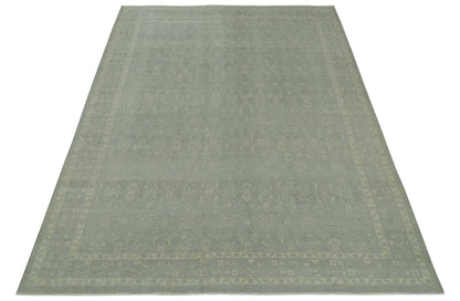 Custom Made Silver Traditional Silver Hand Knotted Wool Rug.