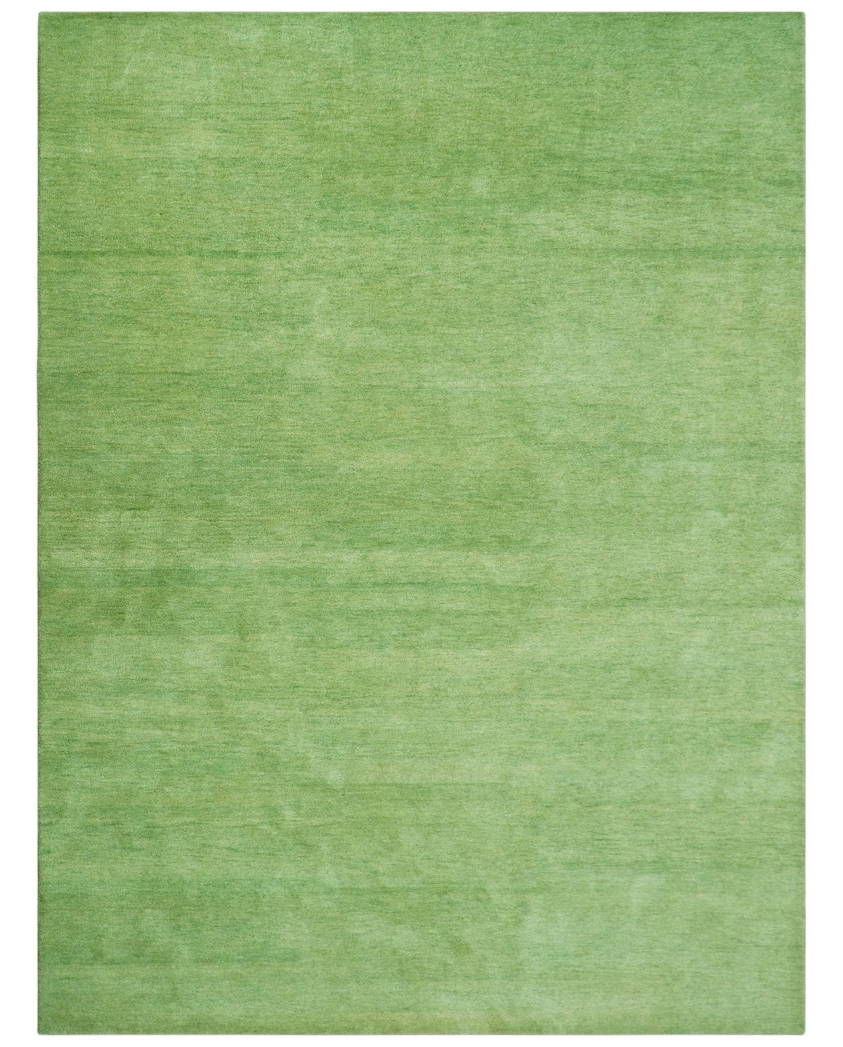 Custom Made solid Green Woolen Hand Tufted contemporary area Rug.